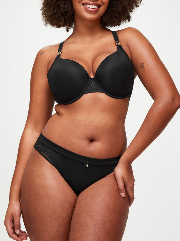 Ann Summers Charlotte Underwired Padded Plunge Bra Black