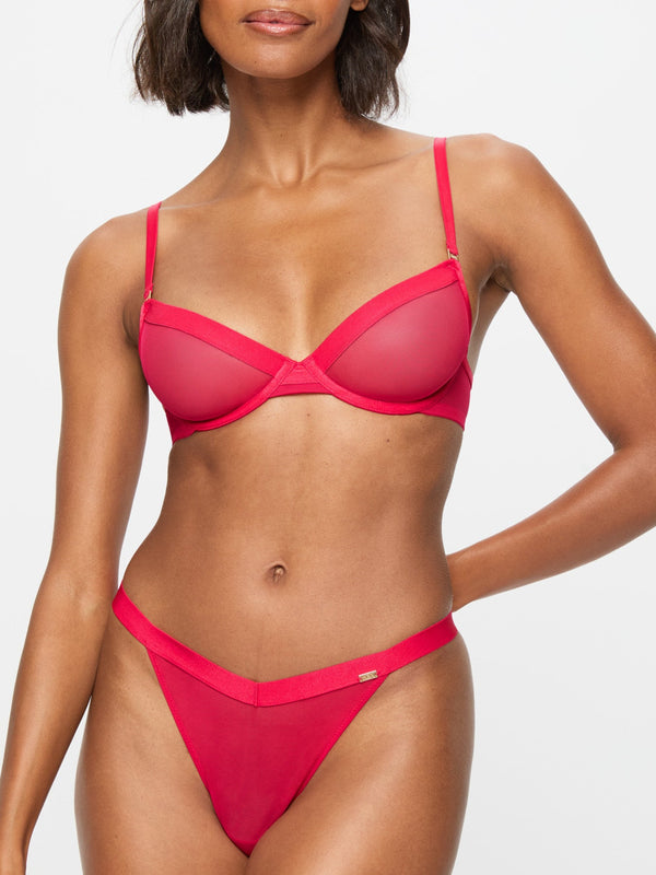 Ann Summers Zadie Non-Pad Plunge Bra Red