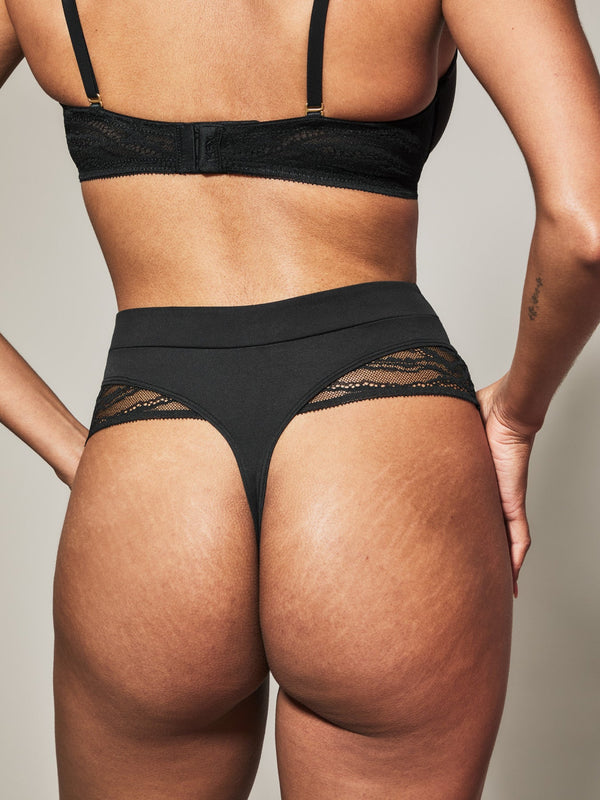 Ann Summers Charlotte High-Waisted Thong Black